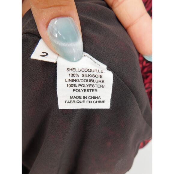 Ulla Johnson Fuchsia Ruffled‎ 100% Silk Anika Cap Sleeve Midi Dress Size 2 - Picture 8 of 8